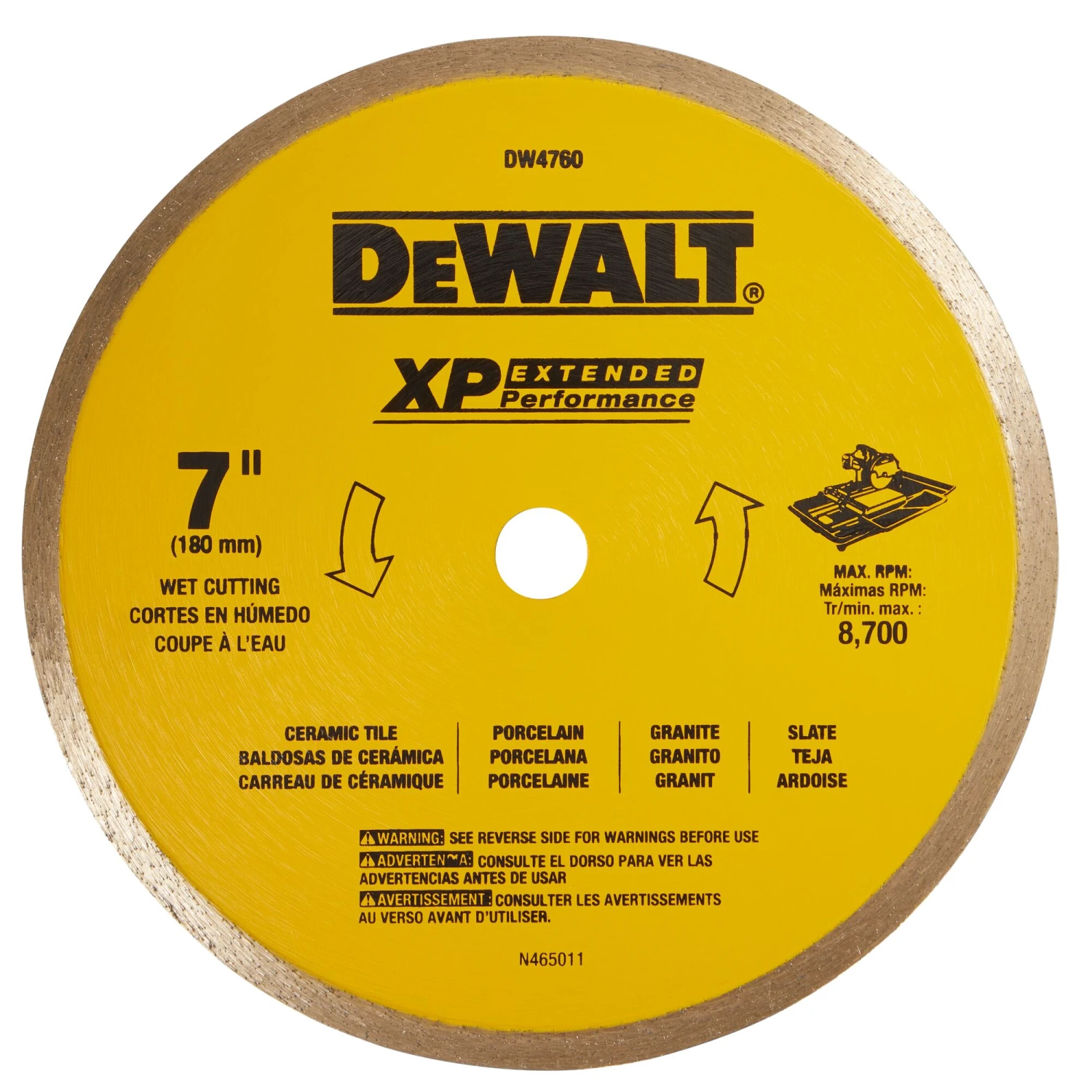 DEWALT 7-in Dry Continuous Rim Diamond Saw Blade 1 DEWALT 7-in Dry Continuous Rim Diamond Saw Blade -DeWALT 00388517