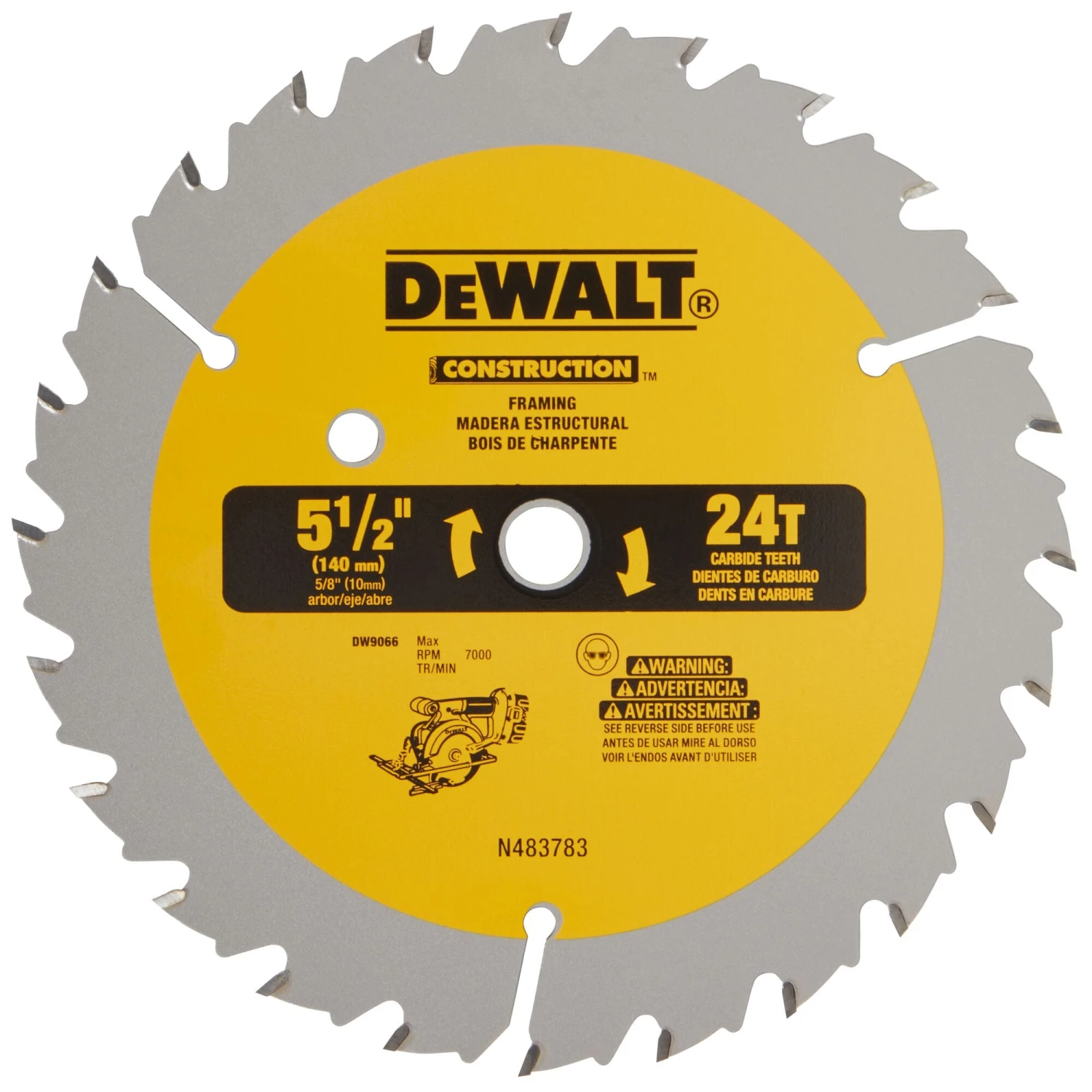DEWALT 5-1/2-in 24 -Tooth Rough Finish Carbide Circular Saw Blade Individual 1 DEWALT 5-1/2-in 24 -Tooth Rough Finish Carbide Circular Saw Blade Individual -DeWALT 01145813