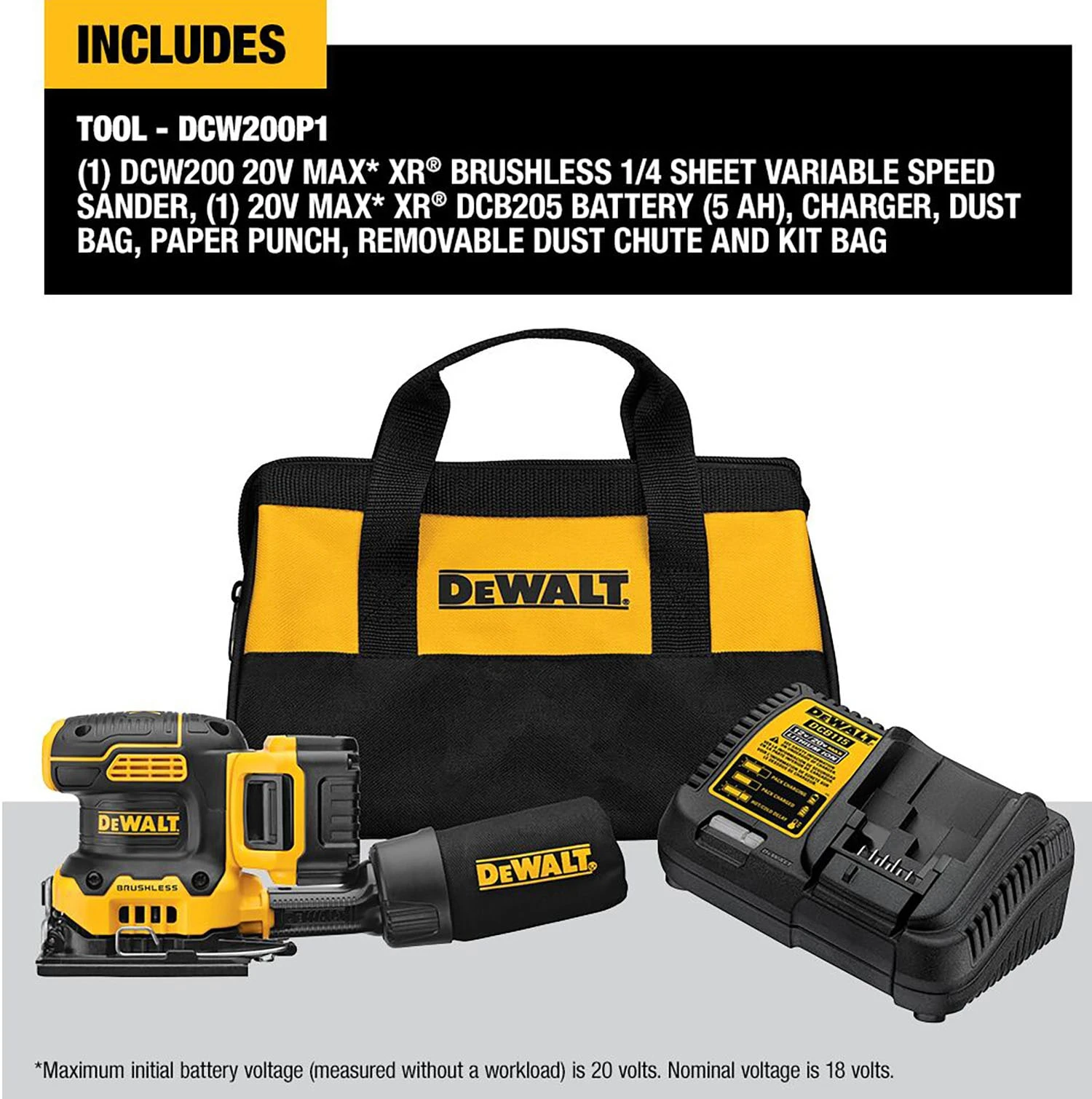 DEWALT 20-Volt Brushless Variable Speed Sheet Cordless Sander With Dust Management Battery Included 3 DEWALT 20-Volt Brushless Variable Speed Sheet Cordless Sander With Dust Management Battery Included -DeWALT 15788819