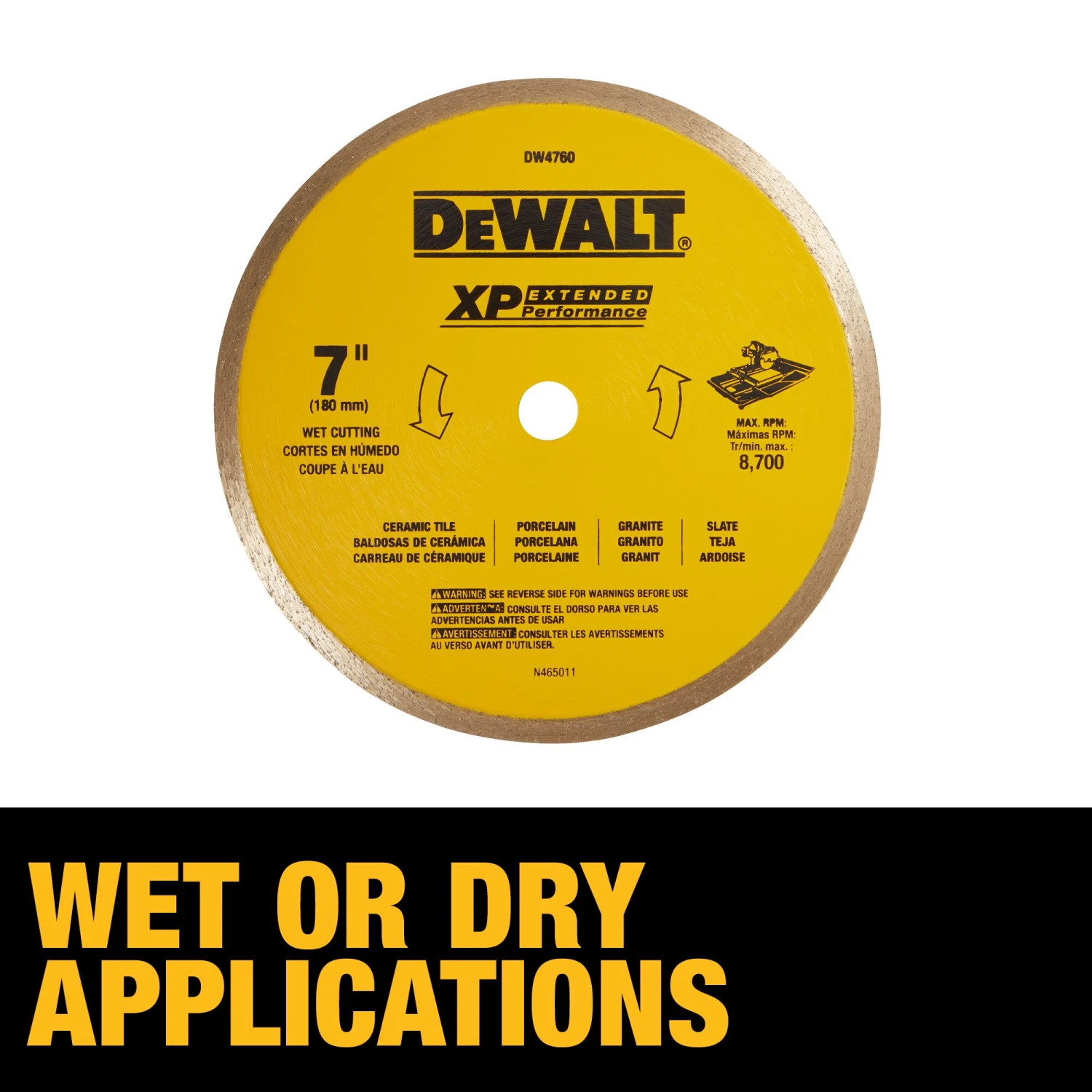 DEWALT 7-in Dry Continuous Rim Diamond Saw Blade 3 DEWALT 7-in Dry Continuous Rim Diamond Saw Blade -DeWALT 60536434