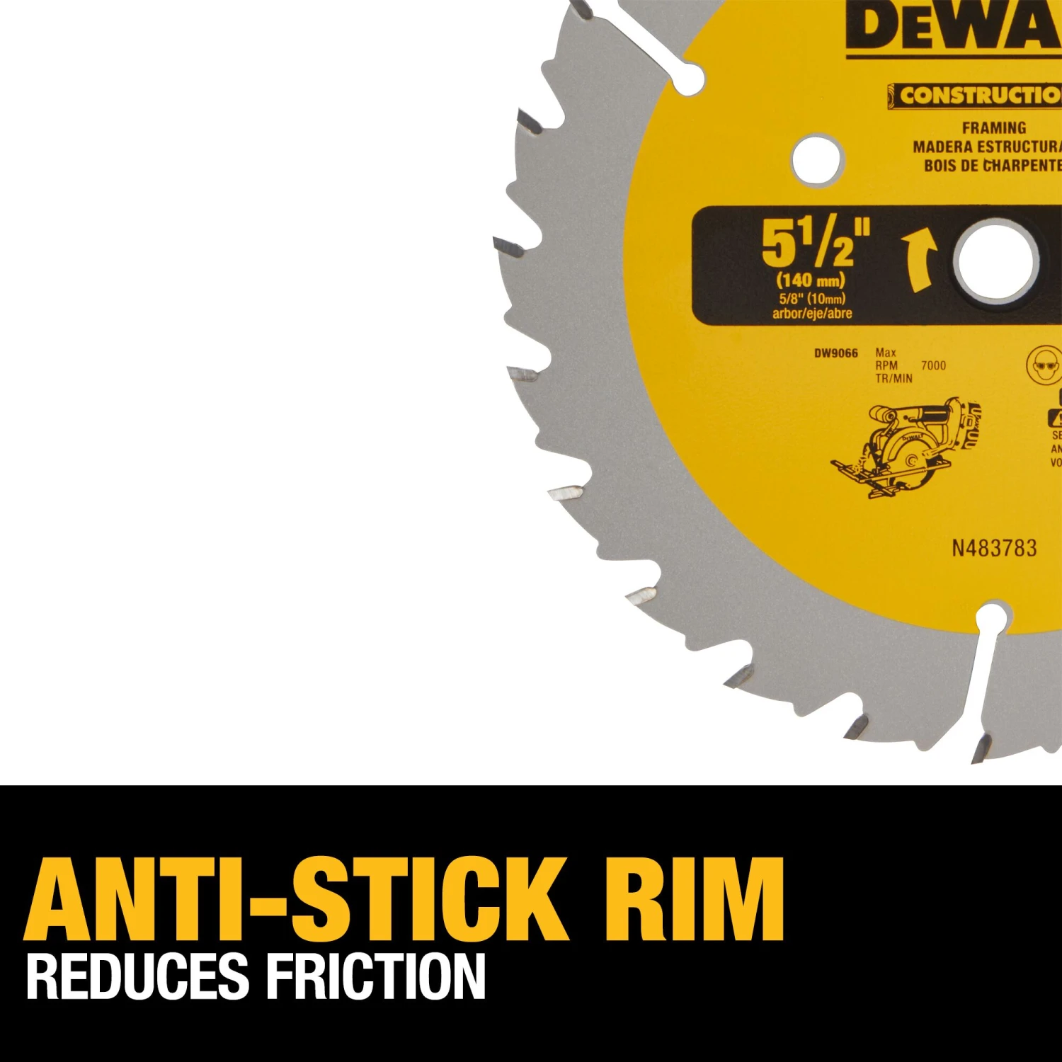 DEWALT 5-1/2-in 24 -Tooth Rough Finish Carbide Circular Saw Blade Individual 4 DEWALT 5-1/2-in 24 -Tooth Rough Finish Carbide Circular Saw Blade Individual -DeWALT 60538153