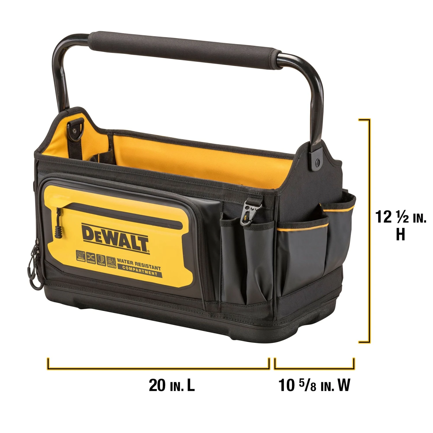 DEWALT Black - Yellow Ballistic Nylon 10.625-in W X 12.5-in D X 20-in L Zippered Tool Tote 2 DEWALT Black - Yellow Ballistic Nylon 10.625-in W X 12.5-in D X 20-in L Zippered Tool Tote -DeWALT 63968848