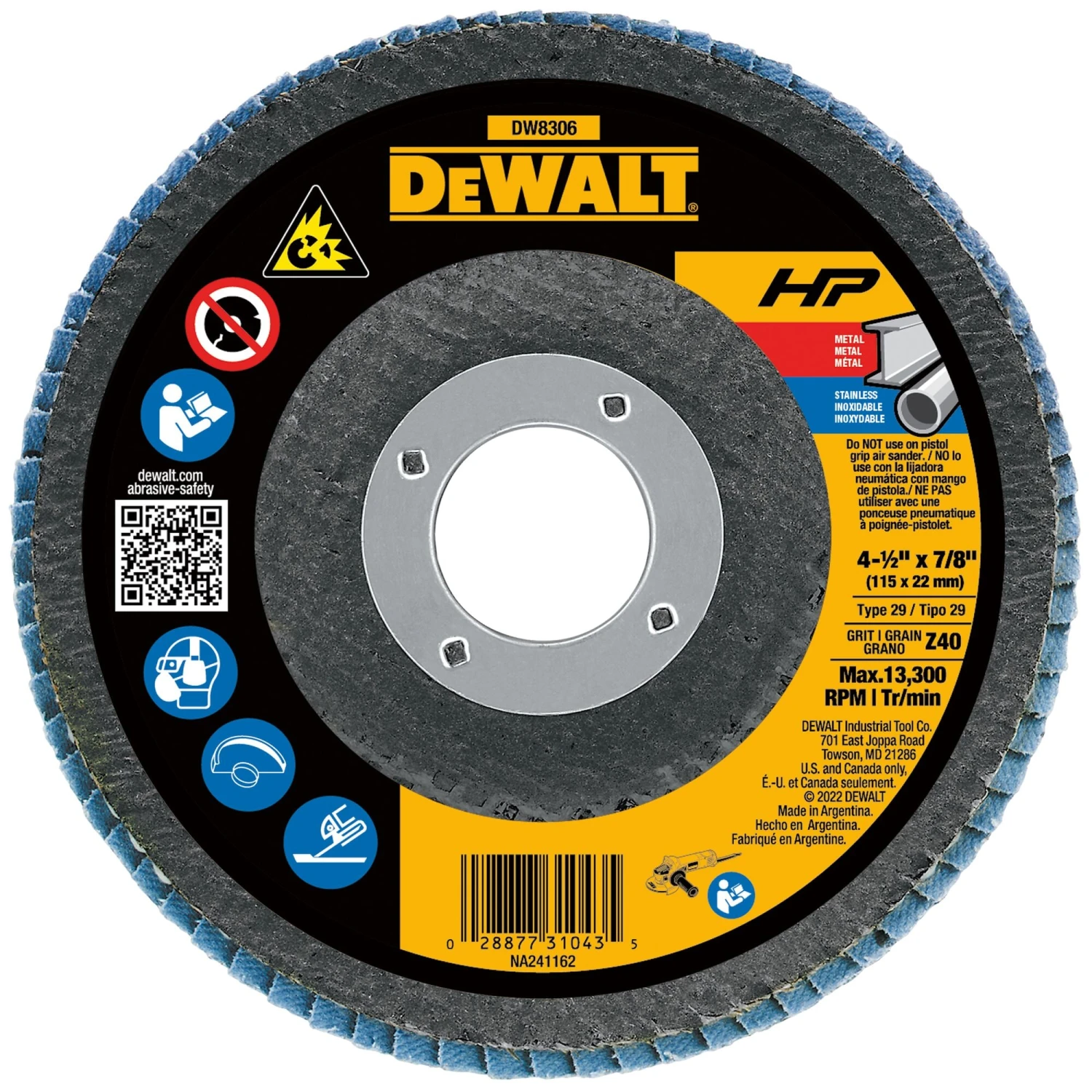 DEWALT 4.5-in Zirconia 40 -Grit Flap Disc 1 DEWALT 4.5-in Zirconia 40 -Grit Flap Disc -DeWALT 65964280