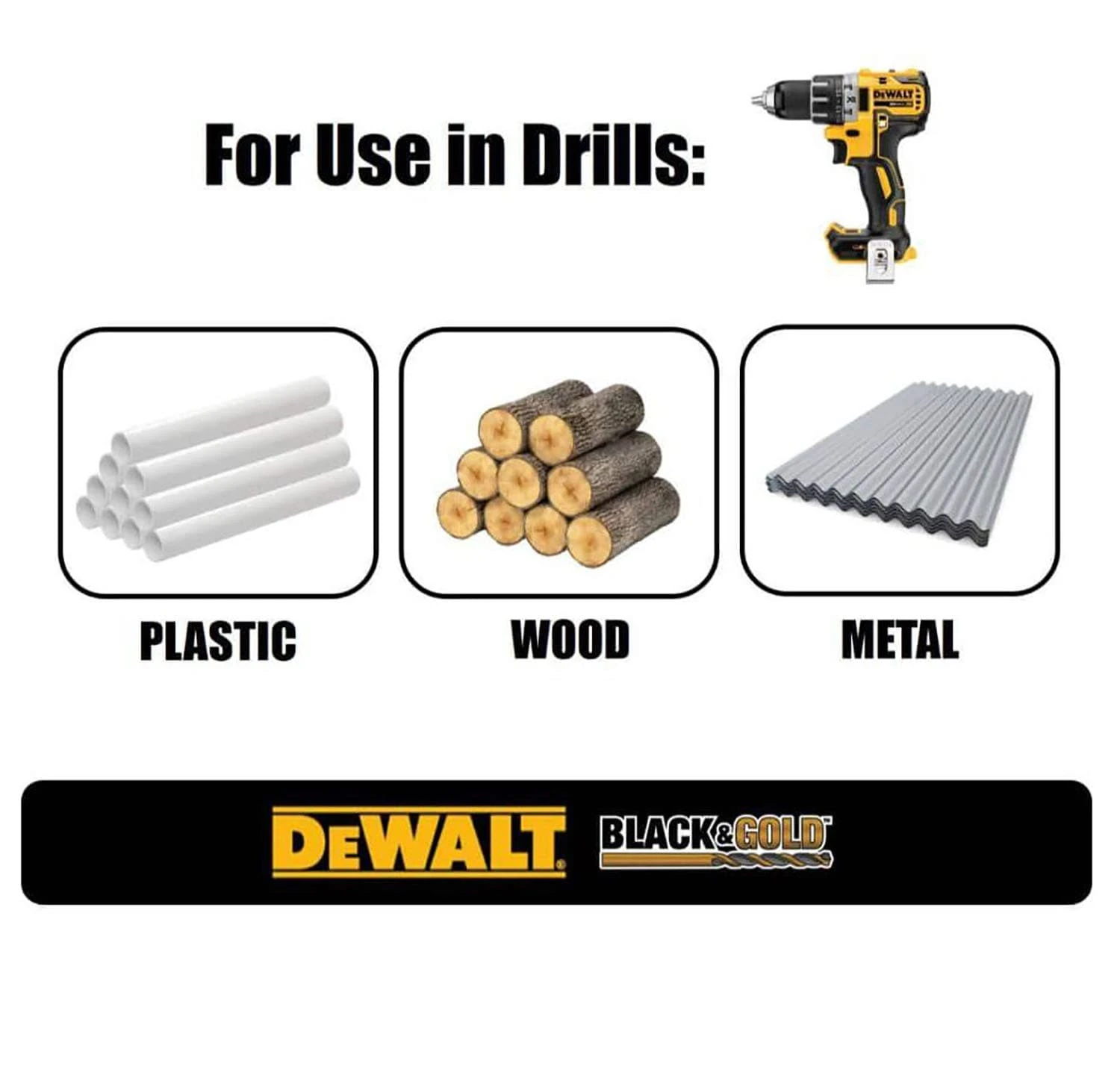 DEWALT 9/16-in X 6-in Black And Gold Coated HSS Jobber Length Twist Drill Bit 3 DEWALT 9/16-in X 6-in Black And Gold Coated HSS Jobber Length Twist Drill Bit -DeWALT 65965867