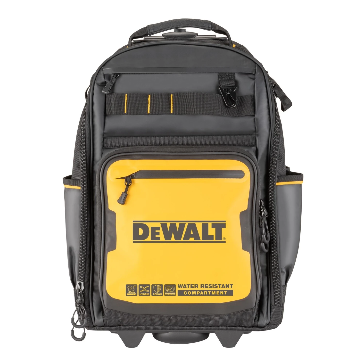 DEWALT Black/Yellow Ballistic Nylon 9.375-in W X 21.125-in D X 13.75-in L Zippered Rolling Backpack 1 DEWALT Black/Yellow Ballistic Nylon 9.375-in W X 21.125-in D X 13.75-in L Zippered Rolling Backpack -DeWALT 66257497