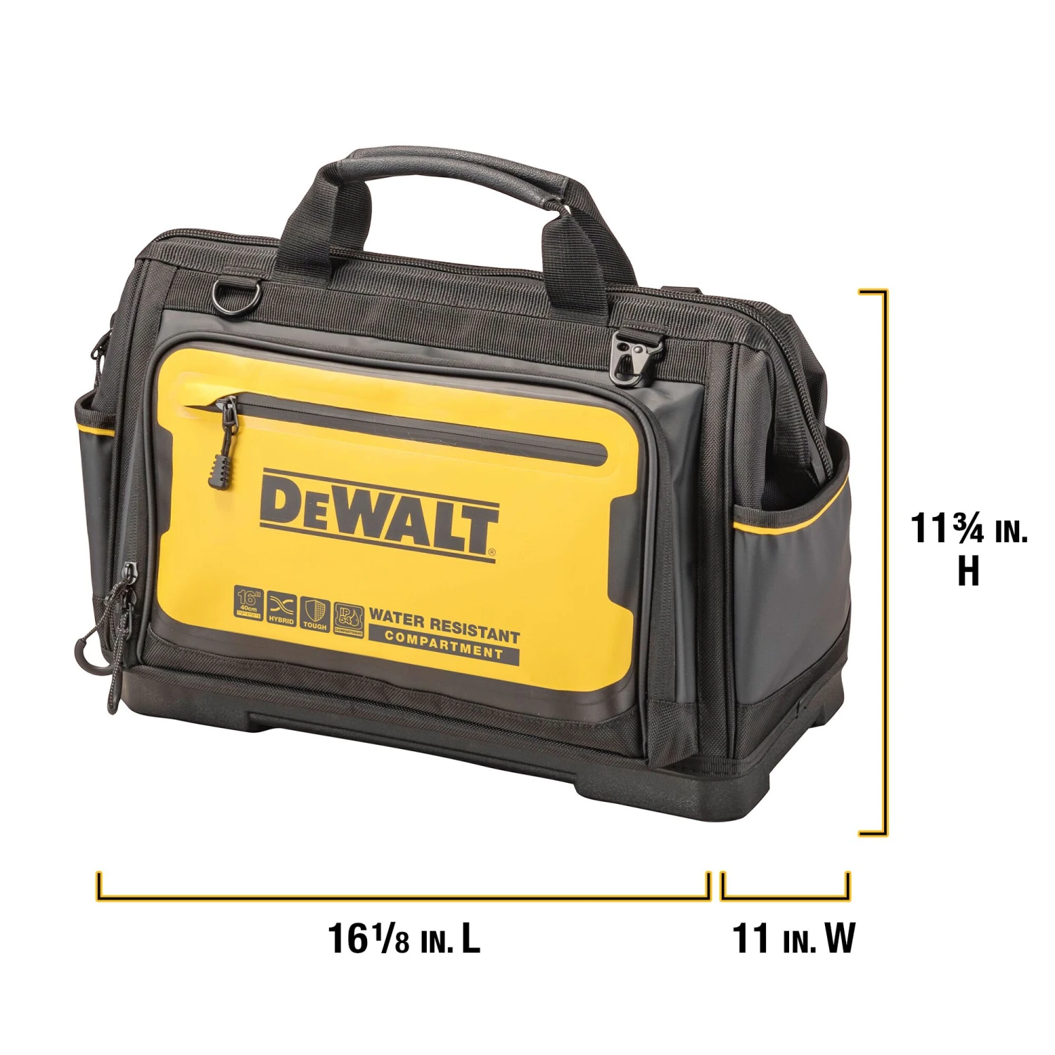 DEWALT Black/Yellow Ballistic Nylon 11-in W X 11.75-in D X 16.125-in L Zippered Tool Bag 2 DEWALT Black/Yellow Ballistic Nylon 11-in W X 11.75-in D X 16.125-in L Zippered Tool Bag -DeWALT 66266573
