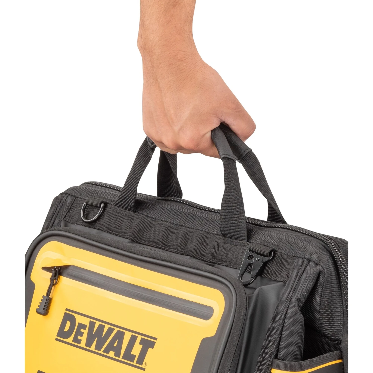 DEWALT Black/Yellow Ballistic Nylon 11-in W X 11.75-in D X 16.125-in L Zippered Tool Bag 12 DEWALT Black/Yellow Ballistic Nylon 11-in W X 11.75-in D X 16.125-in L Zippered Tool Bag -DeWALT 66266579