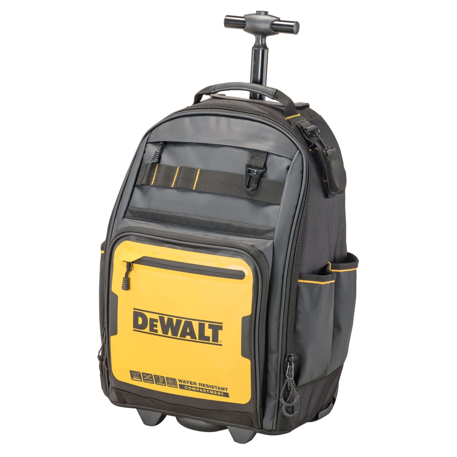 DEWALT Black/Yellow Ballistic Nylon 9.375-in W X 21.125-in D X 13.75-in L Zippered Rolling Backpack 7 DEWALT Black/Yellow Ballistic Nylon 9.375-in W X 21.125-in D X 13.75-in L Zippered Rolling Backpack -DeWALT 66266580