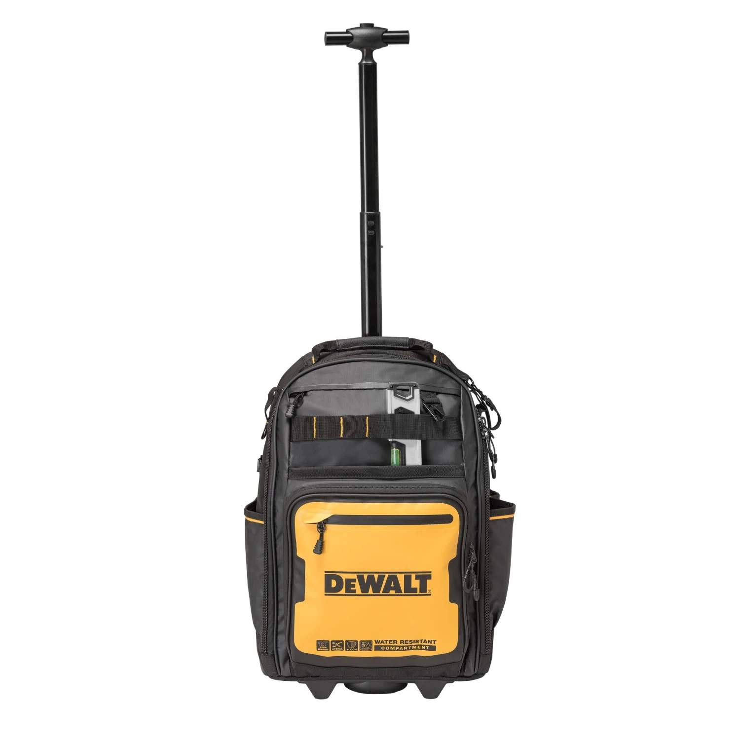 DEWALT Black/Yellow Ballistic Nylon 9.375-in W X 21.125-in D X 13.75-in L Zippered Rolling Backpack 12 DEWALT Black/Yellow Ballistic Nylon 9.375-in W X 21.125-in D X 13.75-in L Zippered Rolling Backpack -DeWALT 66266589