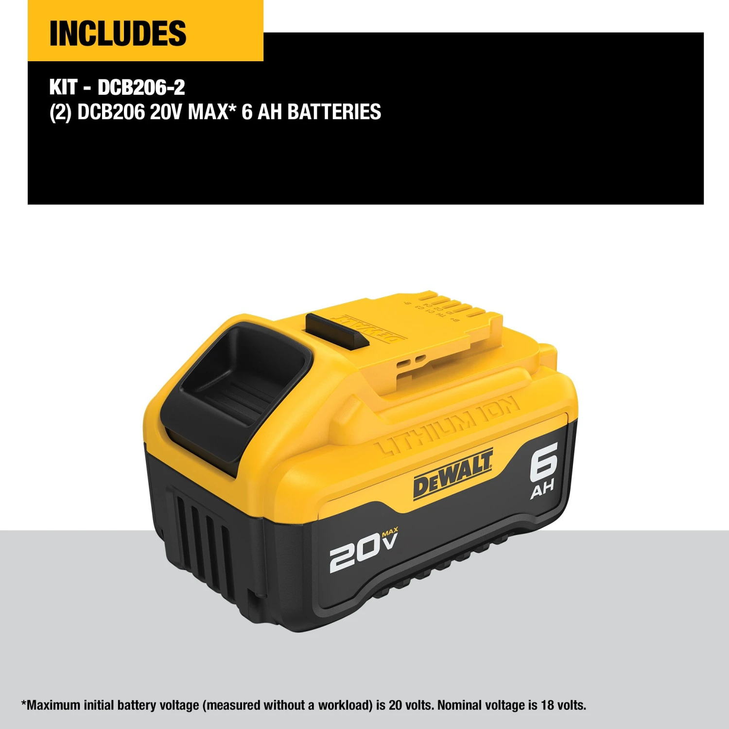 DEWALT 20 -Volt 2 -Pack Lithium-ion ( 6.0 Ah 6.0 Ah Battery ) 3 DEWALT 20 -Volt 2 -Pack Lithium-ion ( 6.0 Ah 6.0 Ah Battery ) -DeWALT 67395688