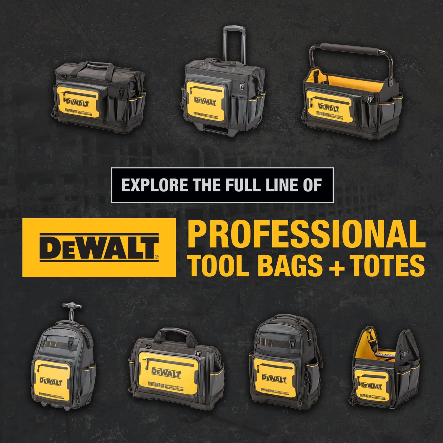 DEWALT Black - Yellow Polyester 7.75-in W X 18.75-in D X 13.75-in L Zippered Backpack 18 DEWALT Black - Yellow Polyester 7.75-in W X 18.75-in D X 13.75-in L Zippered Backpack -DeWALT 68477065 2