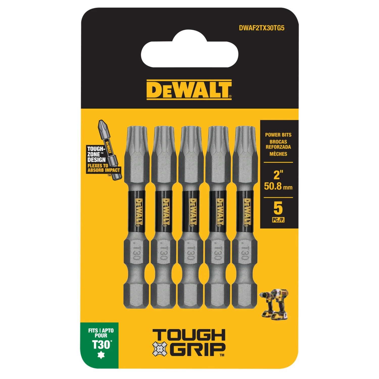 DEWALT TOUGH GRIP 2-in T30 Torx Screwdriver Bit Set 5 -Piece 1 DEWALT TOUGH GRIP 2-in T30 Torx Screwdriver Bit Set 5 -Piece -DeWALT 72028303 scaled
